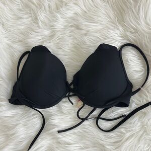Victoria's Secret Black Bikini Top with Pink Tag